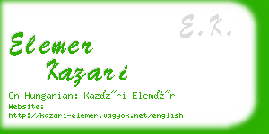 elemer kazari business card